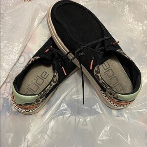 Black and Leopard Print Sneakers